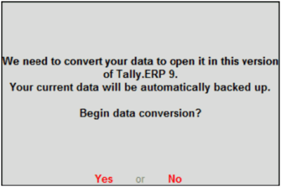 how to convert tally 7.2 data to tally erp 9.0