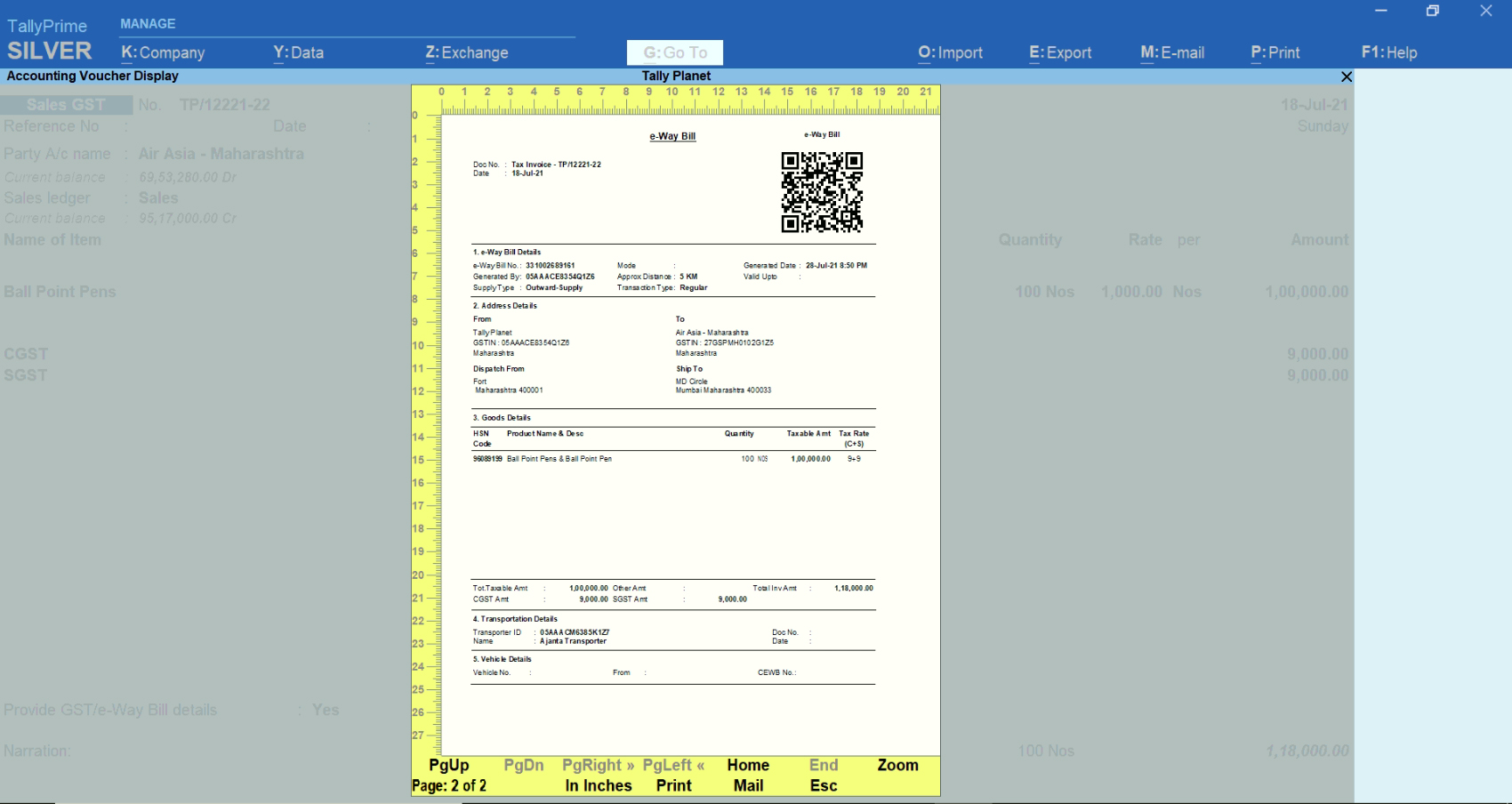 Generate E-Way Bill In Tally Prime - Simple Step-by-Step Guide